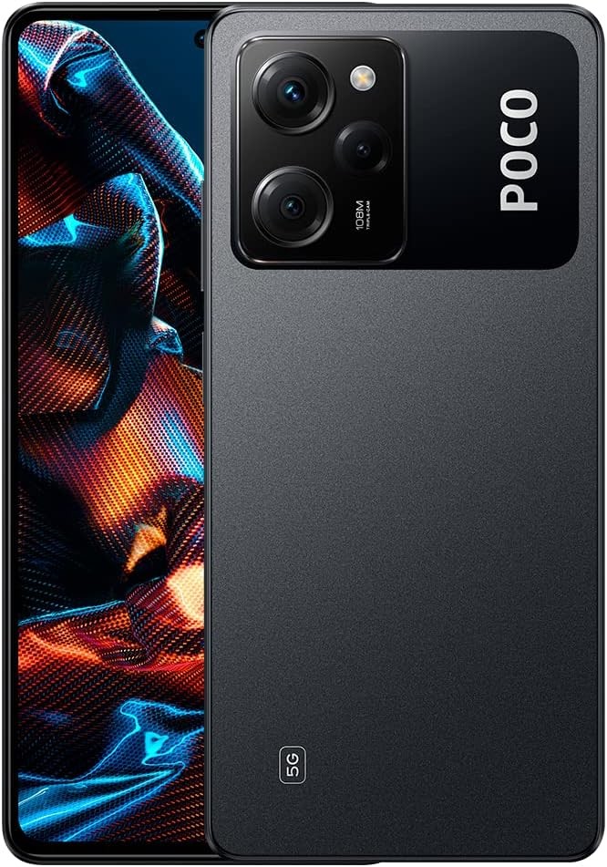 Xiaomi Poco X5 PRO 5G + 4G Volte Global Unlocked 256GB + 8GB GSM 6.67" 108 mp Triple Camera (ONLY Tmobile Mint Tello USA Market) + (Car Fast Car 51W Charger Bundle) (Black)