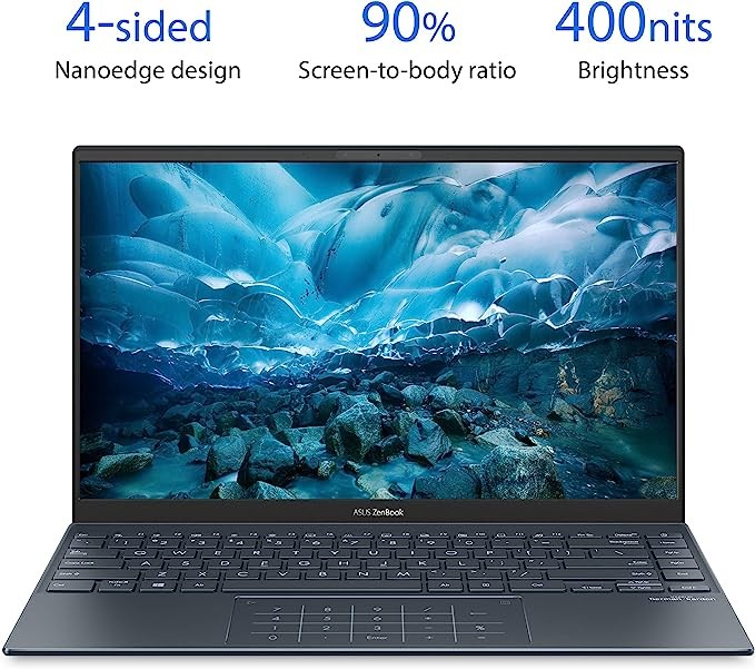 ASUS ZenBook 14 Ultra-Slim Laptop 14” FHD Display, AMD Ryzen 7 5800H CPU, Radeon Vega 7 Graphics, 16GB RAM, 1TB PCIe SSD, NumberPad, Windows 11 Pro, Pine Grey, UM425QA-EH74