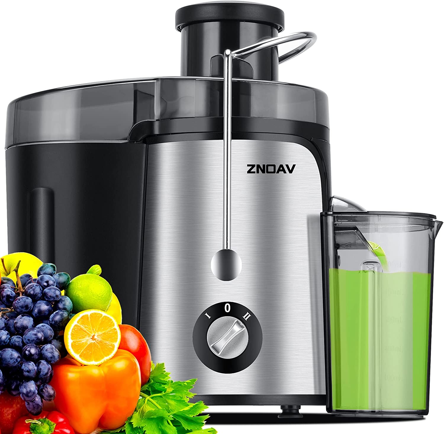 Juicer Machine, 600W Juicer with 3.5” Big Mouth for Whole Fruits and Veg, Juice Extractor with 3 Speeds, BPA Free, Easy to Clean