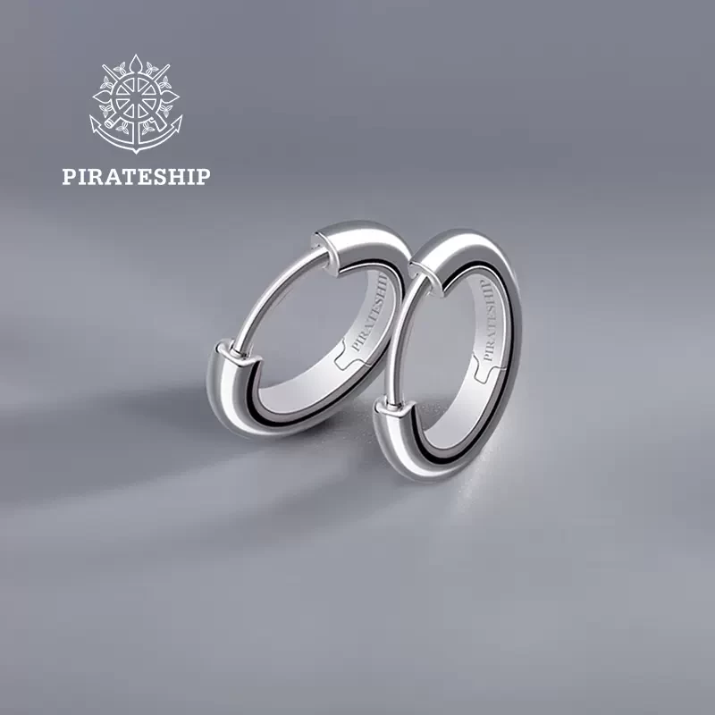 Pirate Ship Silver Jewelry 2022 New Trendy Earrings Earrings Silver Earrings Women's Plain Circle Earrings Earrings Earrings High-end Earrings