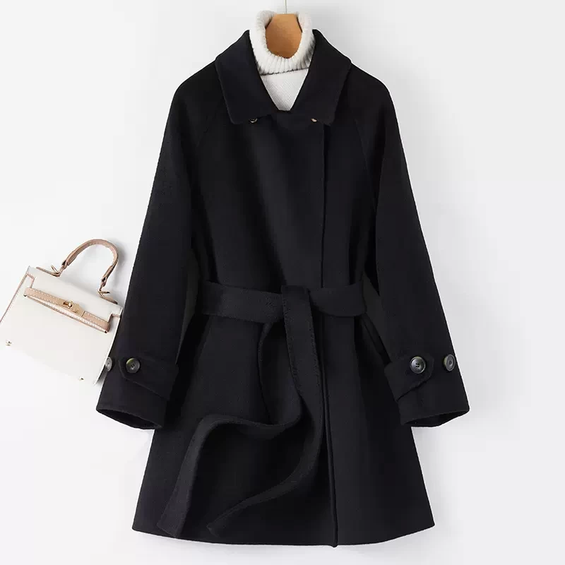 Double-sided cashmere coat women's short autumn and winter new high-end woolen coat hot style winter clothing small man