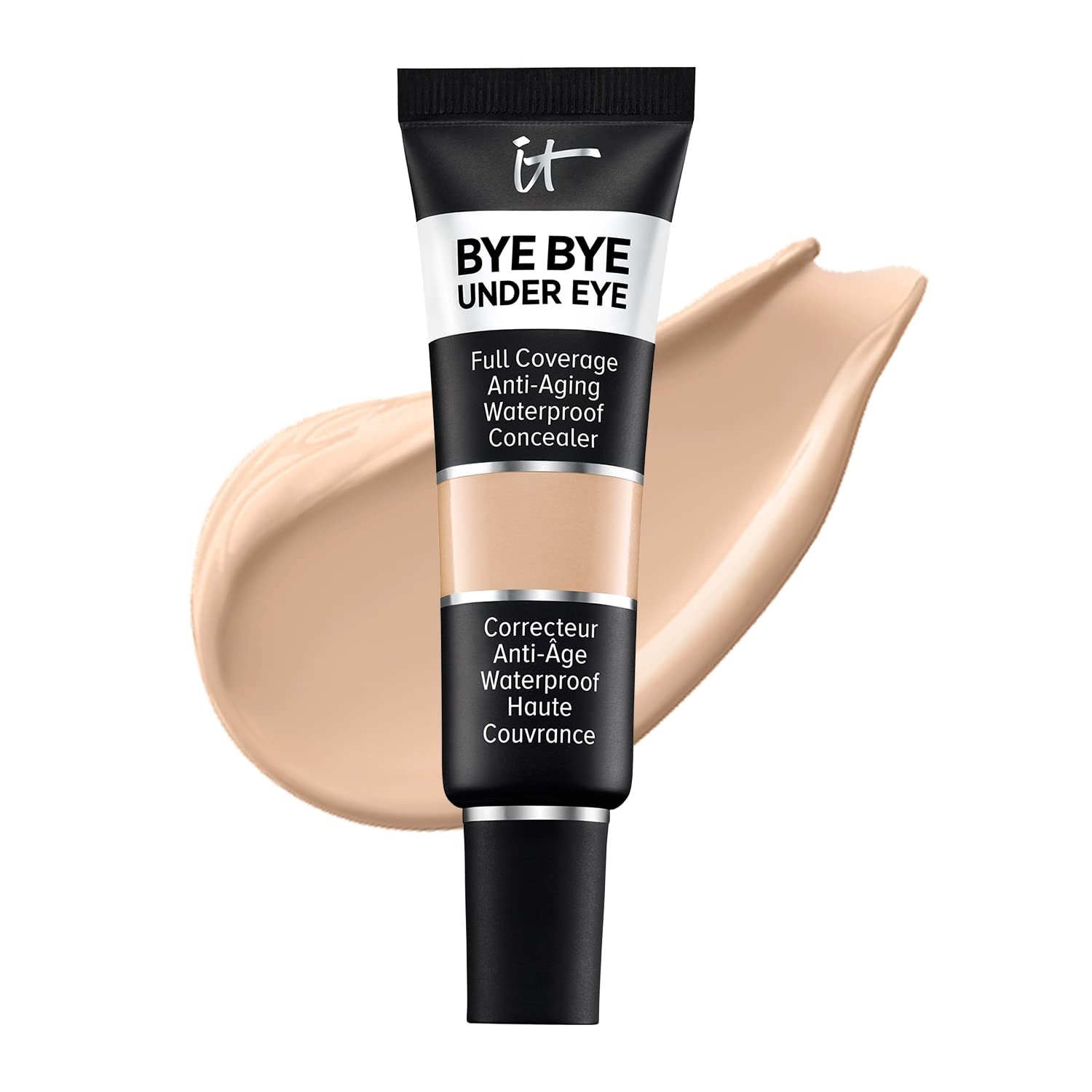 IT Cosmetics Bye Bye Under Eye Anti-Aging Full Coverage Concealer - for Dark Circles, Fine Lines, Redness & Discoloration - Waterproof - Natural Finish - 0.4 Fl. Oz