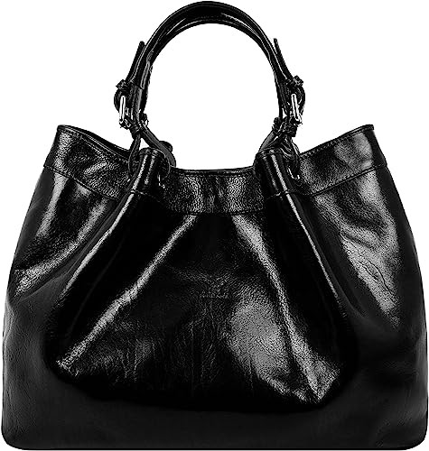 Time Resistance Leather Tote - Top Handle Bag - Women's Full Grain Leather Wallet